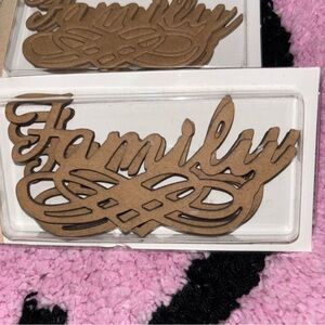 NWT 'Family' Laser Word Cut Out